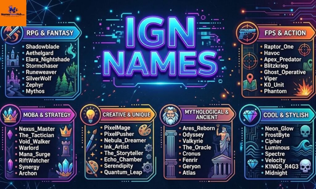 Best IGN Names for Cool Style