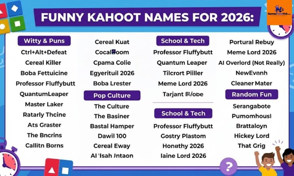 Clean & School-Appropriate Funny Kahoot Names